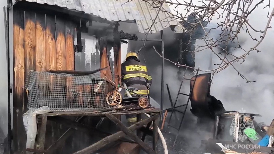 В Пензе на улице Демьяна Бедного загорелась баня