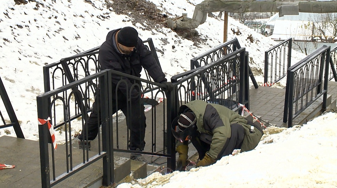 В Пензе завершается реконструкция лестницы, ведущей к Спасо-Преображенскому монастырю